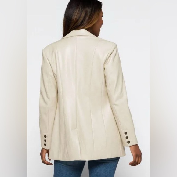 Cream vegan leather blazer NWT. Avec les Filles - Picture 2 of 11